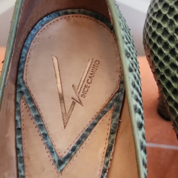 Green & Black Snakeskin Vince Camuto Women's Heels - Size 7.5 - Picture 6 of 9